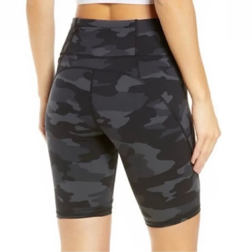 Sweaty Betty Power Biker Shorts Women's High Waist Camo Black Gray S